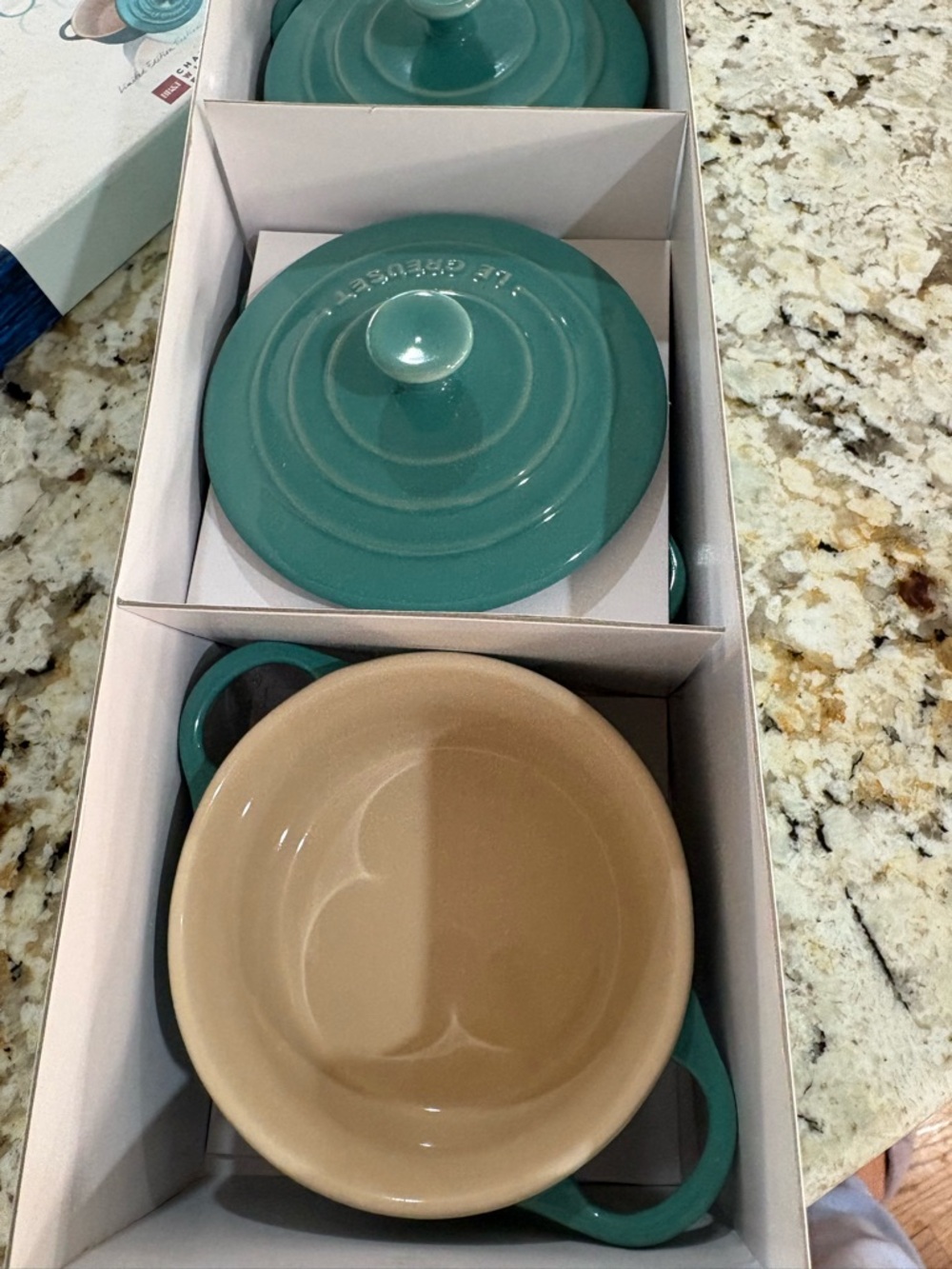 Le Creuset Festival Gullah Blue Mini Cocotte with Lid - Teal Blue - Picture 4 of 6